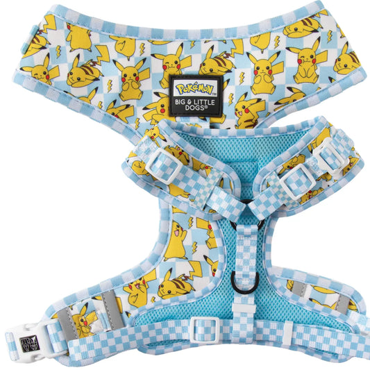 Adjustable Dog Harness (with Neck Clip): Pokémon Collection - Pikachu